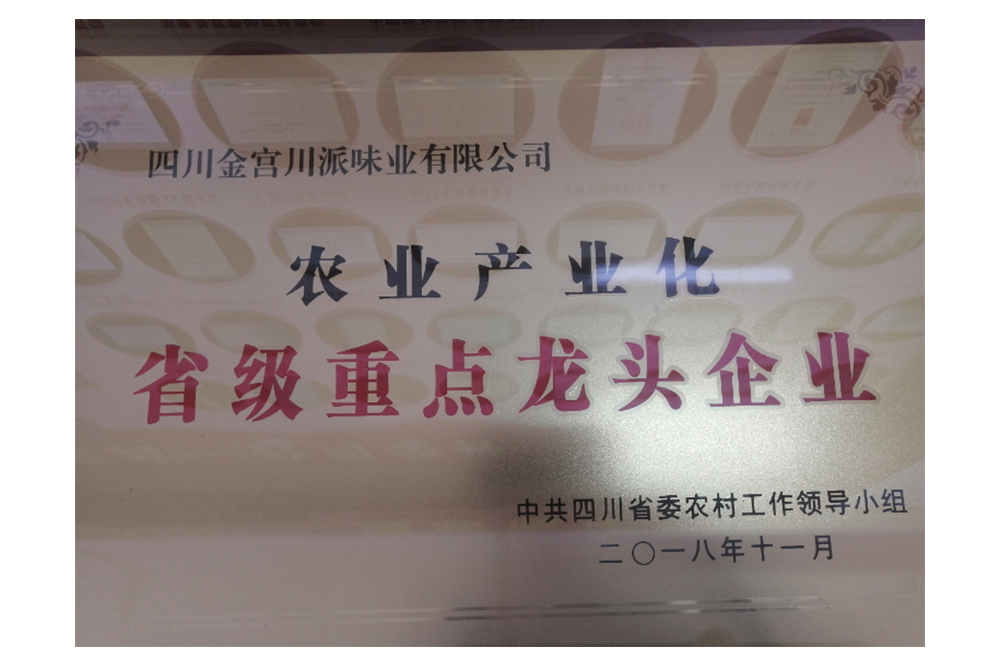 農(nóng)業(yè)產(chǎn)業(yè)化省級重點龍頭企業(yè)